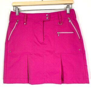GG Blue Boca Front Zip Pleated Golf Skort Hot Pink Size 2